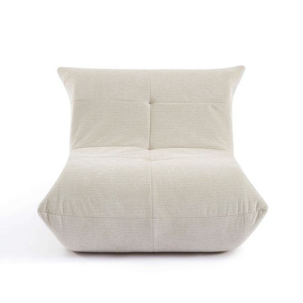 Fauteuil compressé KAIDO 1 place en mousse et tissu beige