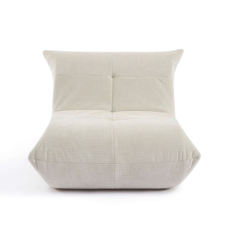 Fauteuil compressé KAIDO 1 place en mousse et tissu beige