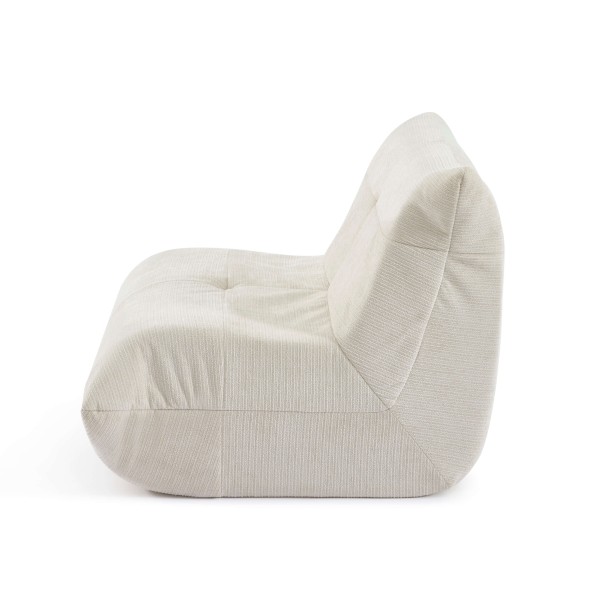 Fauteuil compressé KAIDO 1 place en mousse et tissu beige
