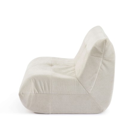Fauteuil compressé KAIDO 1 place en mousse et tissu beige
