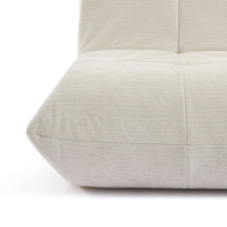 Fauteuil compressé KAIDO 1 place en mousse et tissu beige
