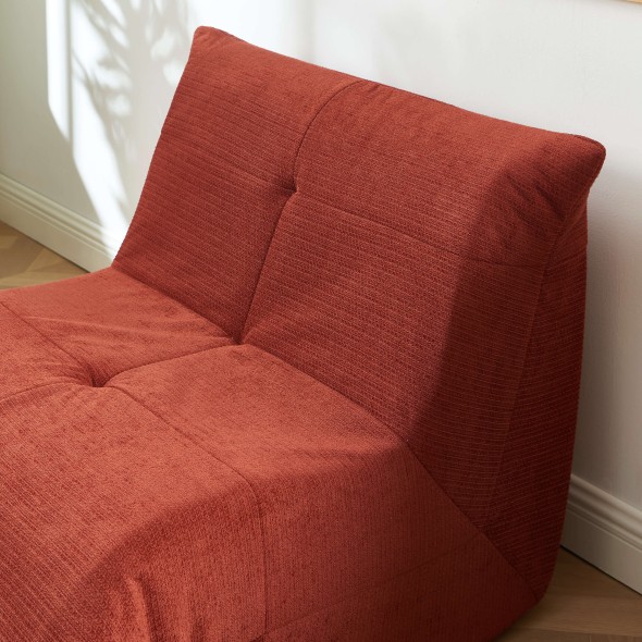 Fauteuil compressé KAIDO 1 place en mousse et tissu terracotta