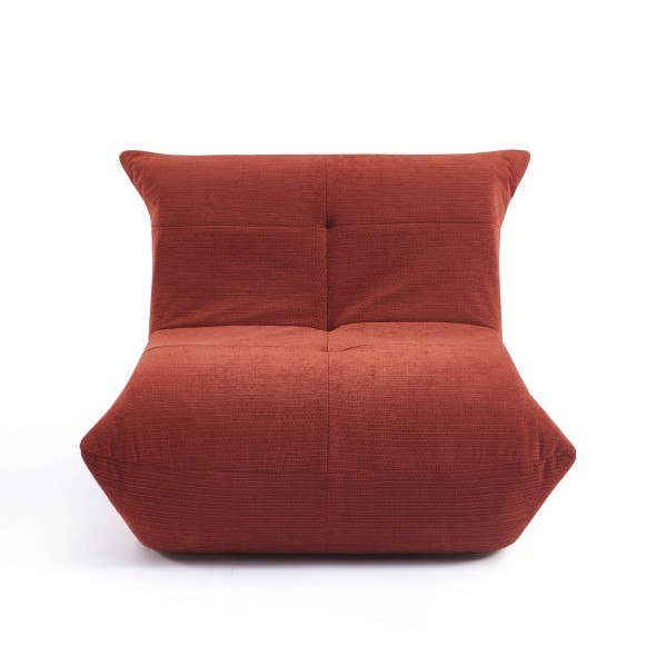 Fauteuil compressé KAIDO 1 place en mousse et tissu terracotta
