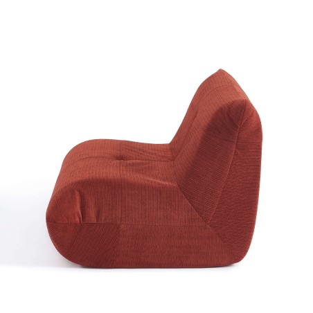 Fauteuil compressé KAIDO 1 place en mousse et tissu terracotta