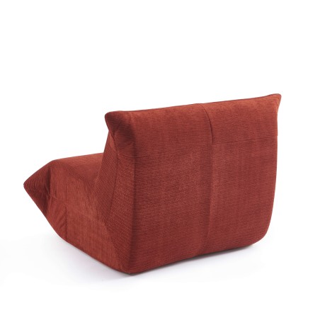 Fauteuil compressé KAIDO 1 place en mousse et tissu terracotta