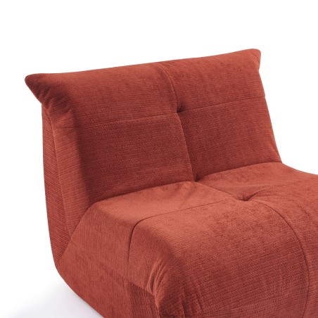 Fauteuil compressé KAIDO 1 place en mousse et tissu terracotta