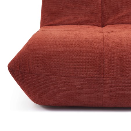 Fauteuil compressé KAIDO 1 place en mousse et tissu terracotta
