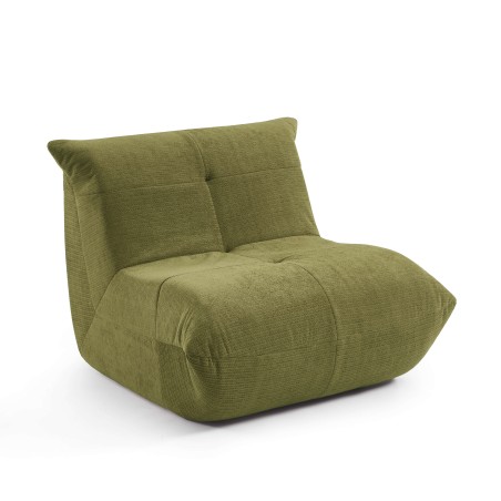 Fauteuil compressé KAIDO 1 place en mousse et tissu vert