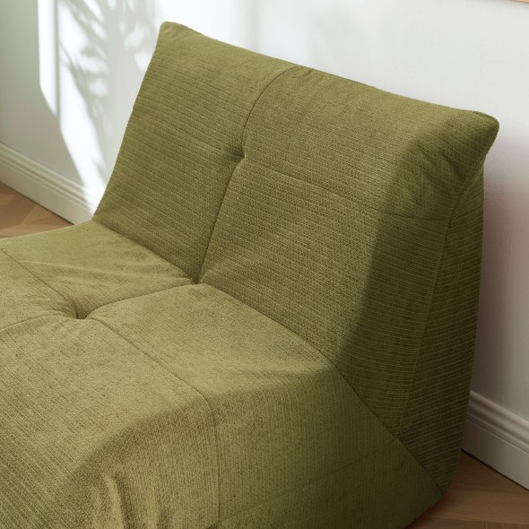 Fauteuil compressé KAIDO 1 place en mousse et tissu vert