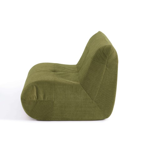 Fauteuil compressé KAIDO 1 place en mousse et tissu vert