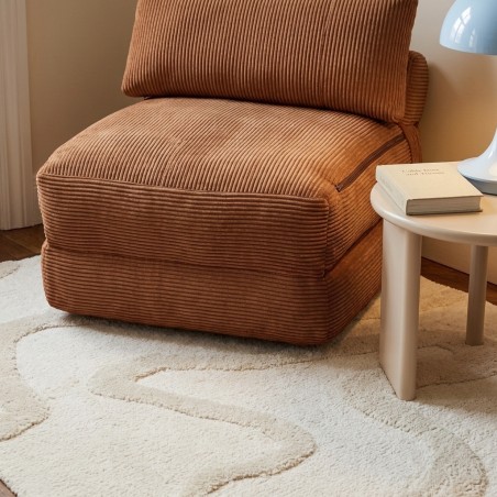 Fauteuil convertible compressé NYX en mousse 1 place velours côtelé terracotta