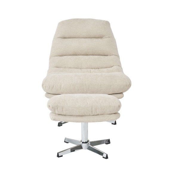Fauteuil rotatif THEMIS 1 place + repose-pieds tissu blanc