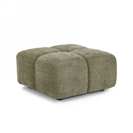 Canapé d'angle modulable ALENO 4 places tissu velours texturé vert