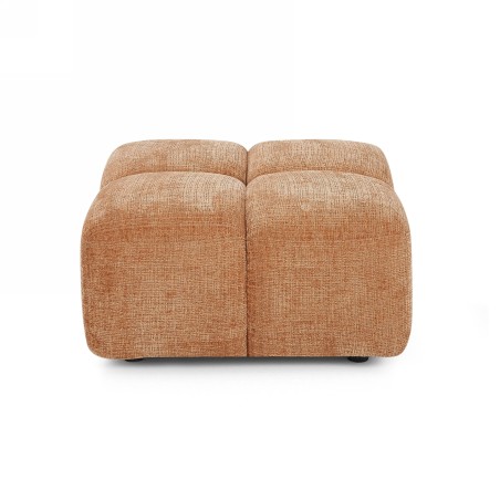Canapé d'angle modulable ALENO 4 places tissu velours texturé terracotta