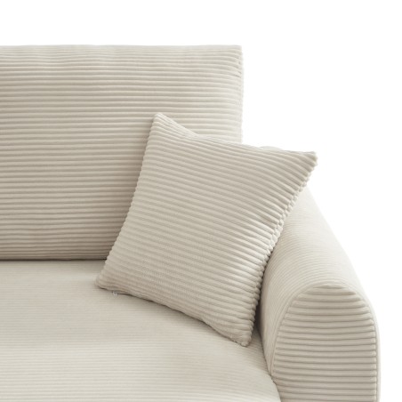 Canapé d'angle convertible et réversible 4 places DANILO velours côtelé beige