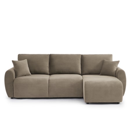 Canapé d'angle convertible et réversible 4 places DANILO velours taupe