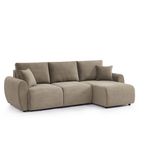 Canapé d'angle convertible et réversible 4 places DANILO velours taupe