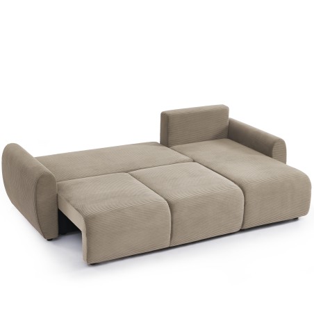 Canapé d'angle convertible et réversible 4 places DANILO velours taupe