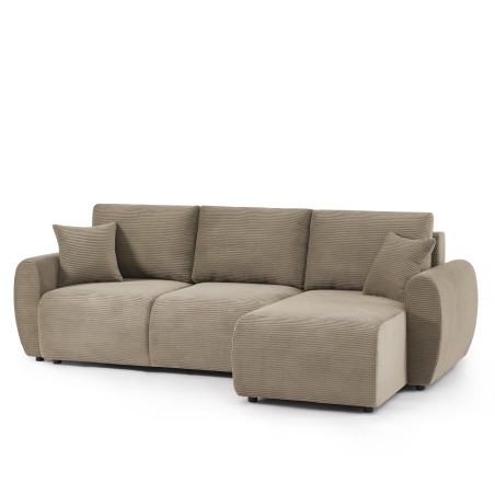 Canapé d'angle convertible et réversible 4 places DANILO velours taupe