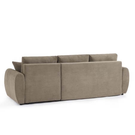 Canapé d'angle convertible et réversible 4 places DANILO velours taupe