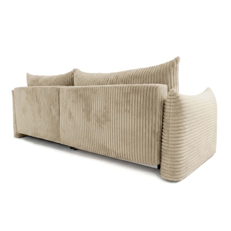 Canapé d'angle convertible et réversible GLORIA 4 places velours côtelé beige