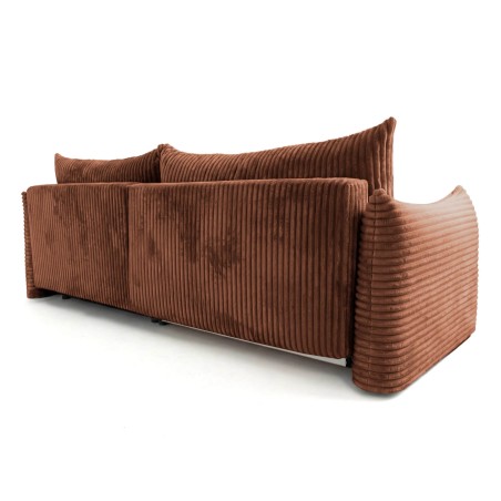Canapé d'angle convertible et réversible GLORIA 4 places velours côtelé terracotta