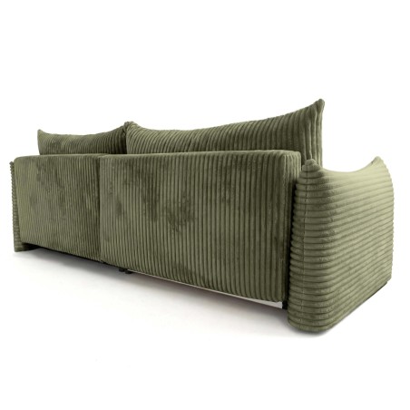 Canapé d'angle convertible et réversible GLORIA 4 places velours côtelé vert kaki