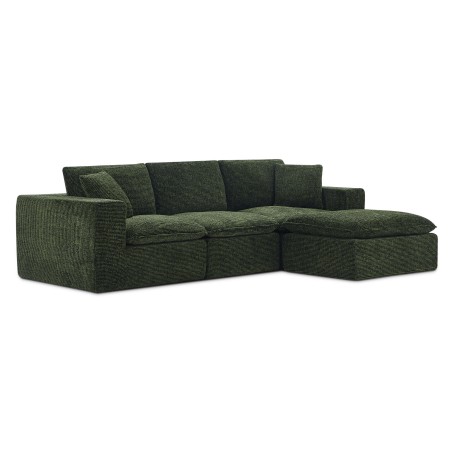 Canapé modulaire compressé KENA 4 places tissu bouclette zebré vert