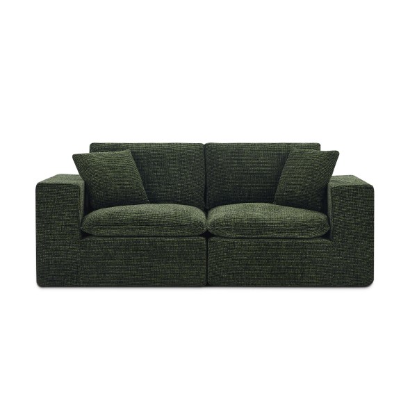 Canapé modulaire compressé KENA 4 places tissu bouclette zebré vert
