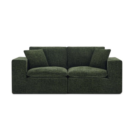 Canapé modulaire compressé KENA 4 places tissu bouclette zebré vert