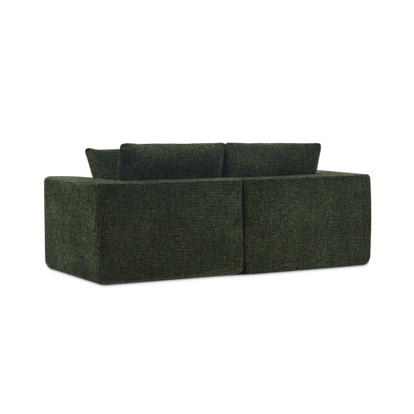 Canapé modulaire compressé KENA 4 places tissu bouclette zebré vert