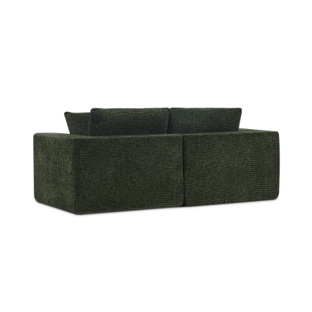 Canapé modulaire compressé KENA 4 places tissu bouclette zebré vert