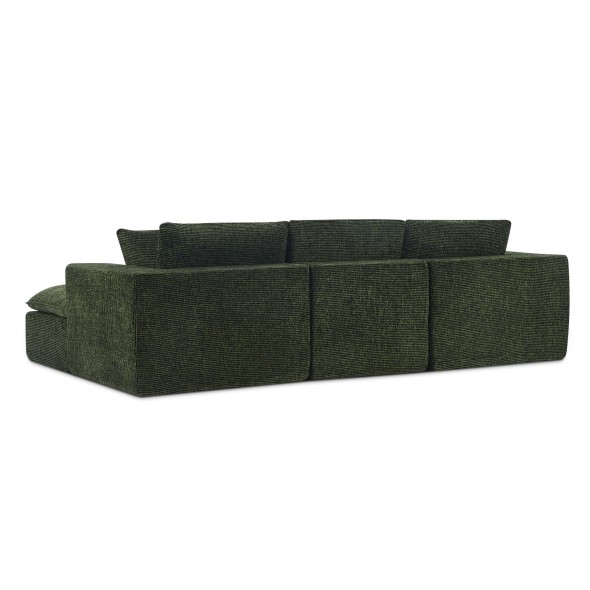 Canapé modulaire compressé KENA 4 places tissu bouclette zebré vert