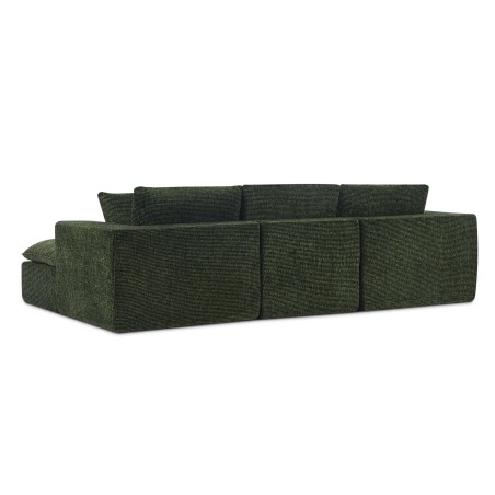 Canapé modulaire compressé KENA 4 places tissu bouclette zebré vert