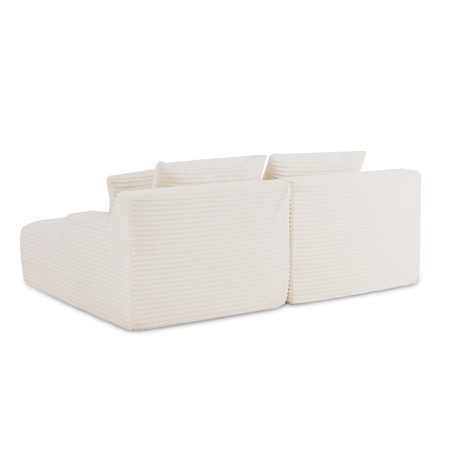 Canapé droit profond fixe et compressé KENEDY 3 places velours côtelé beige