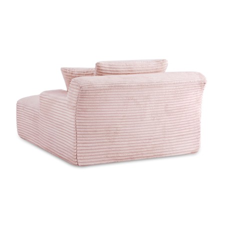 Canapé droit profond fixe et compressé KENEDY 1 place velours côtelé rose