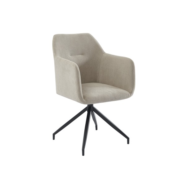 Fauteuil de table pivotant DALSTON velours beige