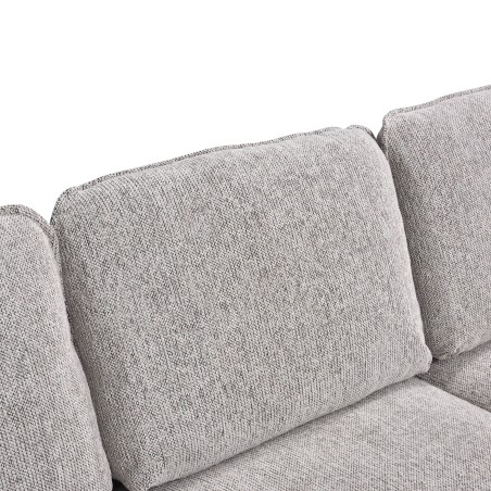 Canapé d'angle convertible et réversible LORMA 4 places tissu chenille tramé beige
