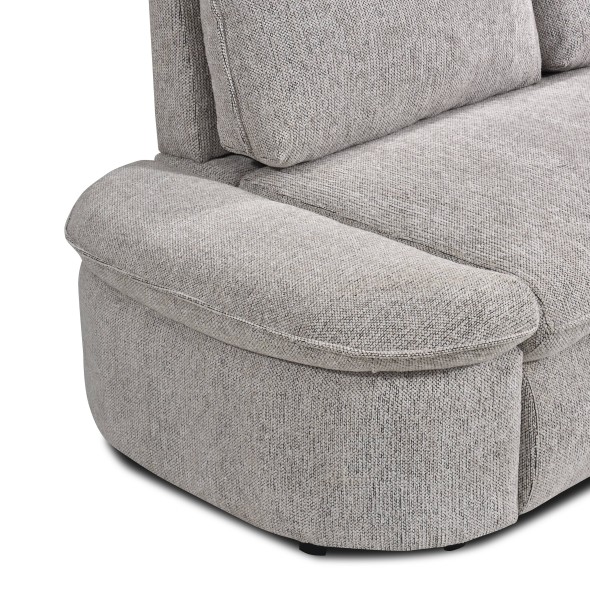 Canapé d'angle convertible et réversible LORMA 4 places tissu chenille tramé beige