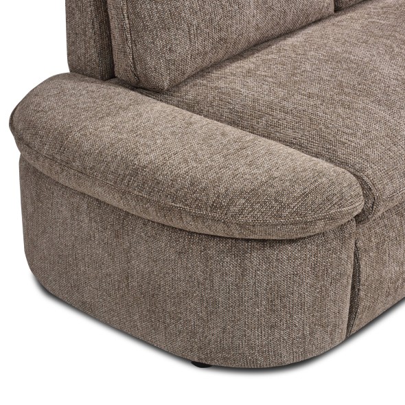 Canapé d'angle convertible et réversible LORMA 4 places tissu chenille tramé marron