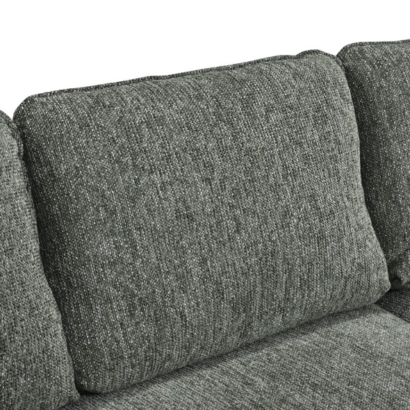Canapé d'angle convertible et réversible LORMA 4 places tissu chenille tramé vert