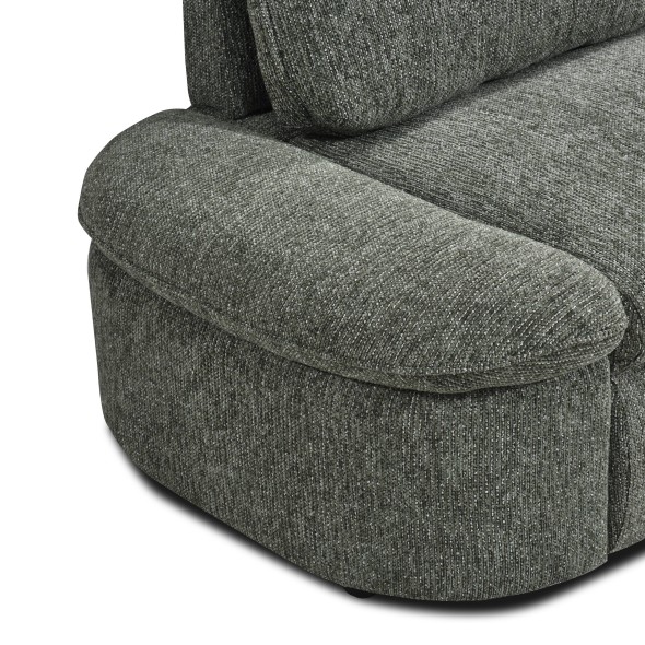 Canapé d'angle convertible et réversible LORMA 4 places tissu chenille tramé vert