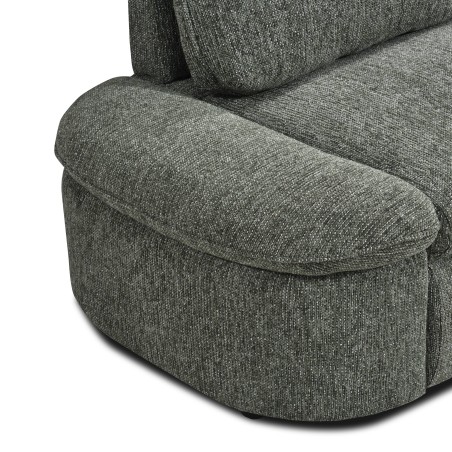Canapé d'angle convertible et réversible LORMA 4 places tissu chenille tramé vert