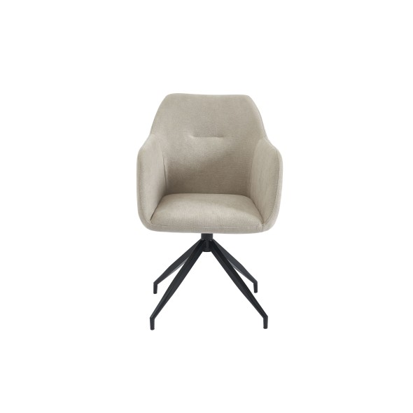 Fauteuil de table pivotant DALSTON velours beige