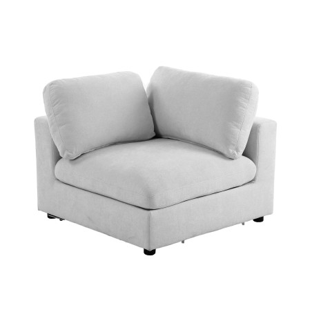 Canapé d'angle modulable MIZAR 4 places tissu gris