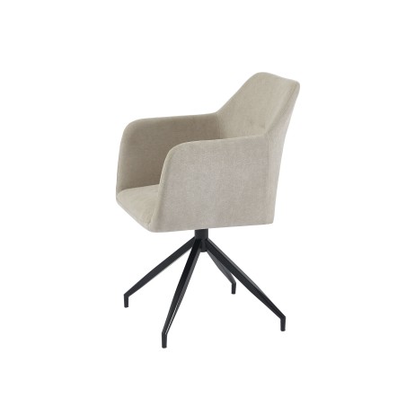 Fauteuil de table pivotant DALSTON velours beige