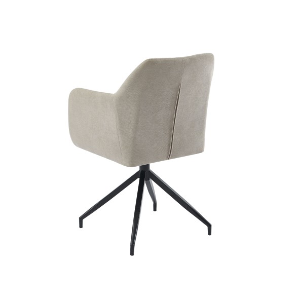 Fauteuil de table pivotant DALSTON velours beige