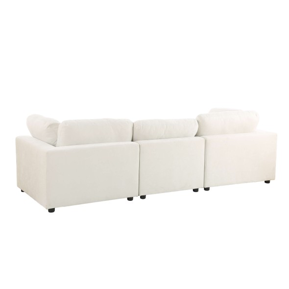Canapé d'angle modulable MIZAR 4 places tissu beige
