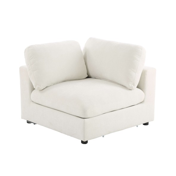 Canapé d'angle modulable MIZAR 4 places tissu beige