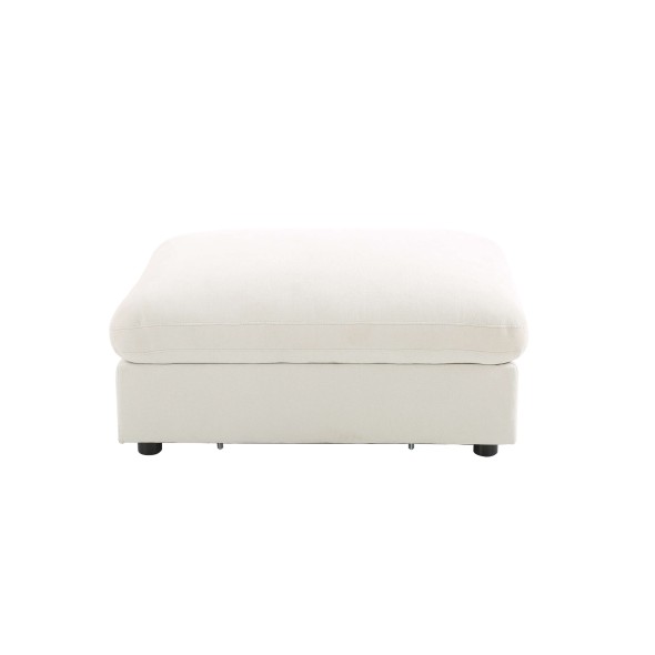 Canapé d'angle modulable MIZAR 4 places tissu beige